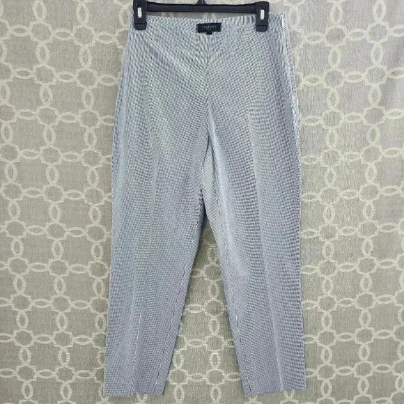 Talbot Women's Pants 8P Striped Cropped Zip side - Picture 1 of 8